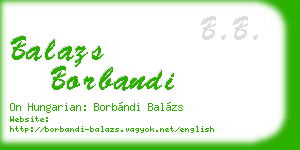 balazs borbandi business card
